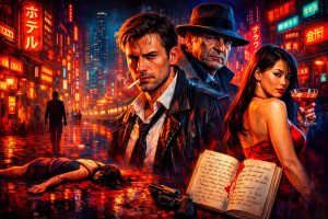 image depicts how to create great characters in noir crime fiction