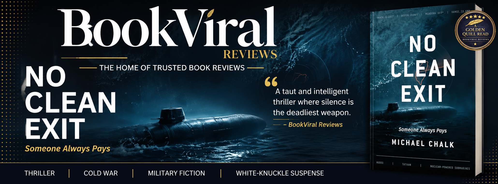 BookViral review of the geopolitical thriller No Clean Exit by Michael Chalk