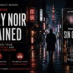 Literary noir explained with rain-soaked city streets symbolising the genre's moral ambiguity and psychological depth